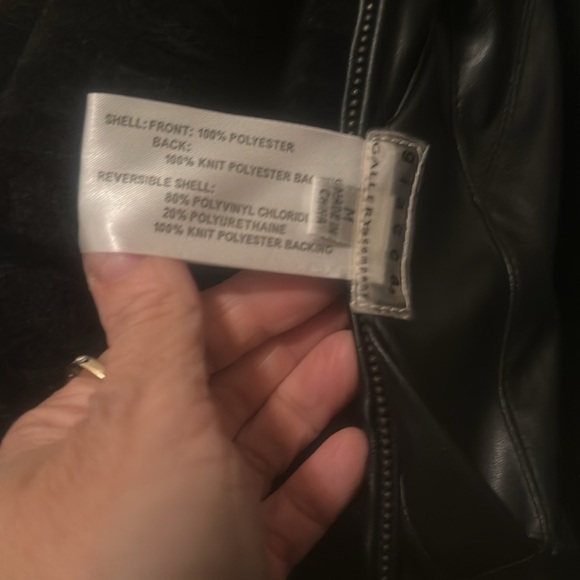 Giacca Gallery very nice Faux Mink/ Faux Leather Reversible Coat, medium - Picture 9 of 9